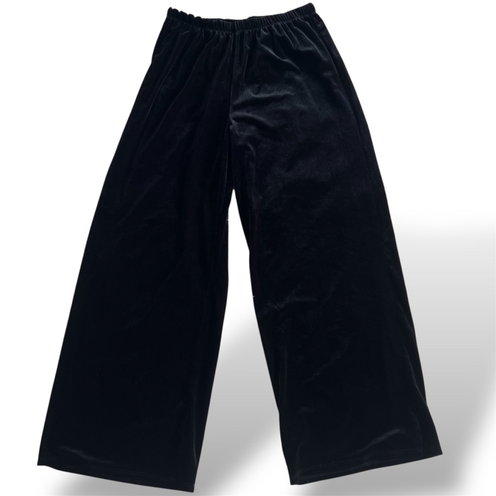 Papermoon Black Velvet-Look Pants Boho Luxe Witchy Stevie Nicks Aesthetic | Sz M